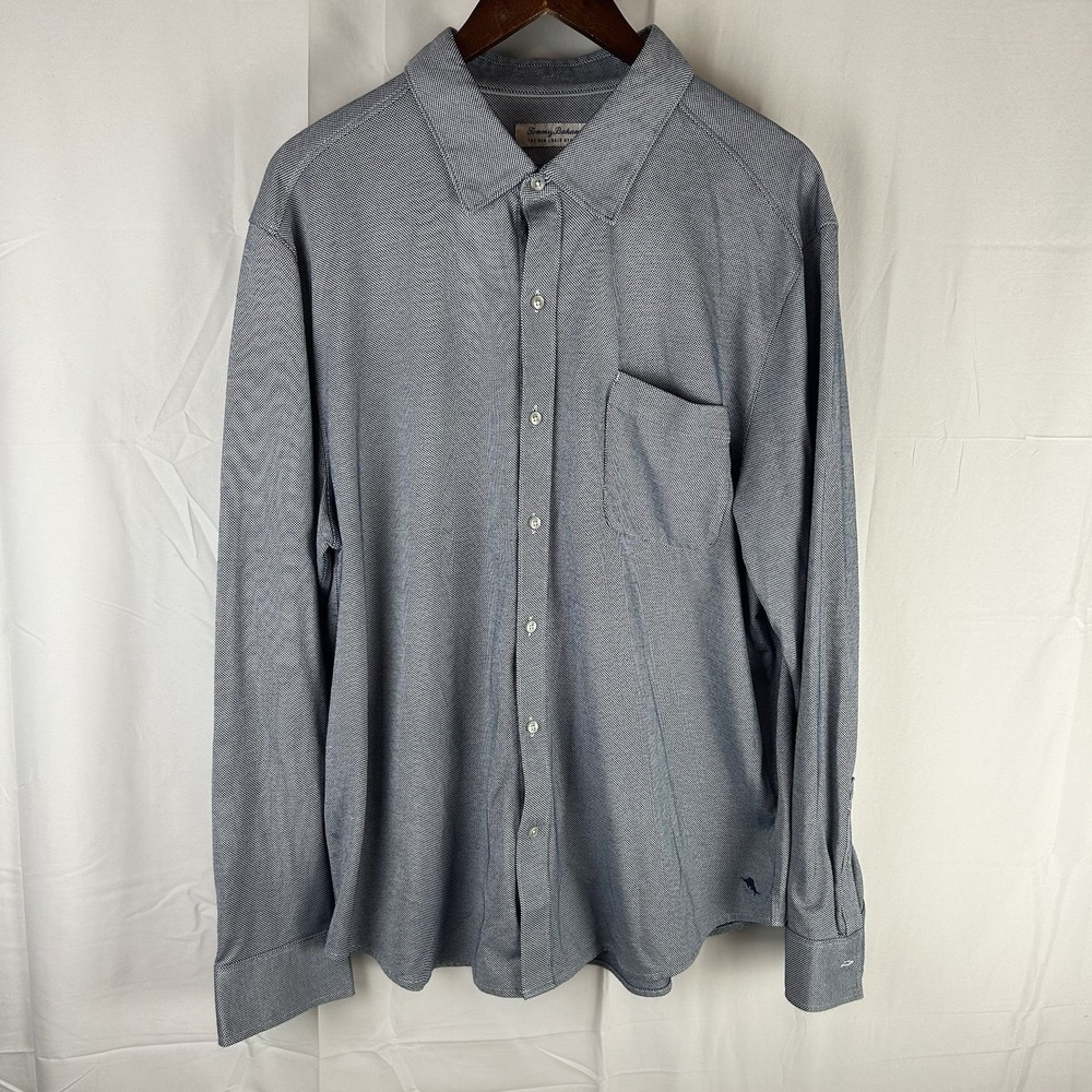 Tommy Bahama Shirt Mens 2XL Blue San Lucio Stretch IslandZone Long Sleeve Button